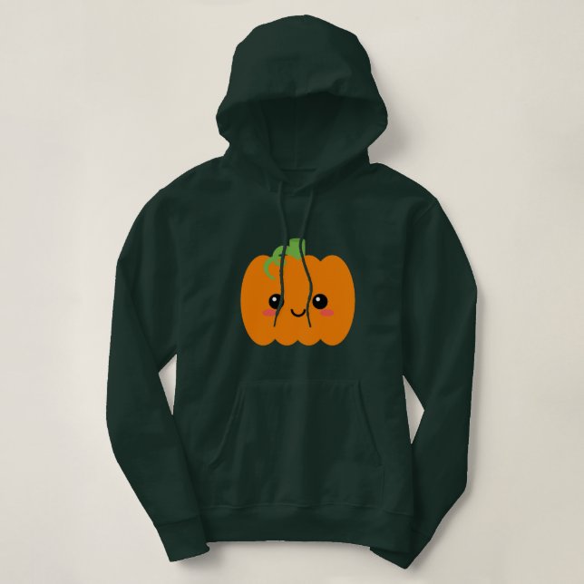 Pumpkin Character Hoodie, Snyggt Autumn Hoodie T Shirt (Design framsida)