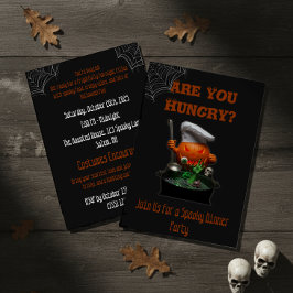 Pumpkin Chef Halloween - Spooky Dinner Theme Inbjudningar