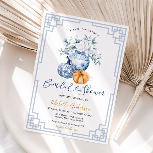 Pumpkin Chinoiserie White Blommigt Burk Möhippa Inbjudningar