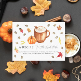 Pumpkin Coffee bröllopsdusch Recept för bruden Tilläggskort
