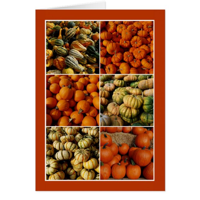 Pumpkin Collage Hälsningskort (Framsidan)