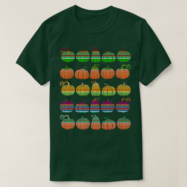 Pumpkin CollageAutumn Färg Serape Blanket Art T Shirt (Design framsida)