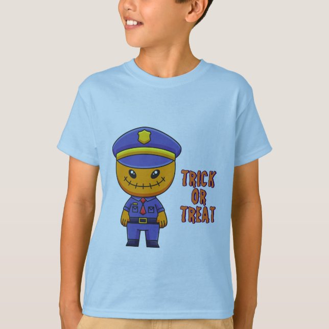 Pumpkin Cop: Funny Halloween T Shirt (Framsida)