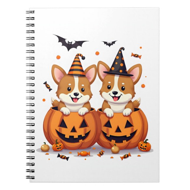 Pumpkin Corgi Party Anteckningsbok (Framsidan)