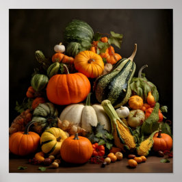 Pumpkin cornucopia digital print poster