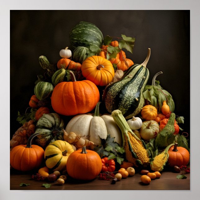 Pumpkin cornucopia digital print poster (Framsidan)