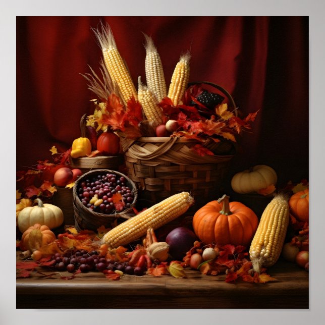 Pumpkin cornucopia digital print poster (Framsidan)