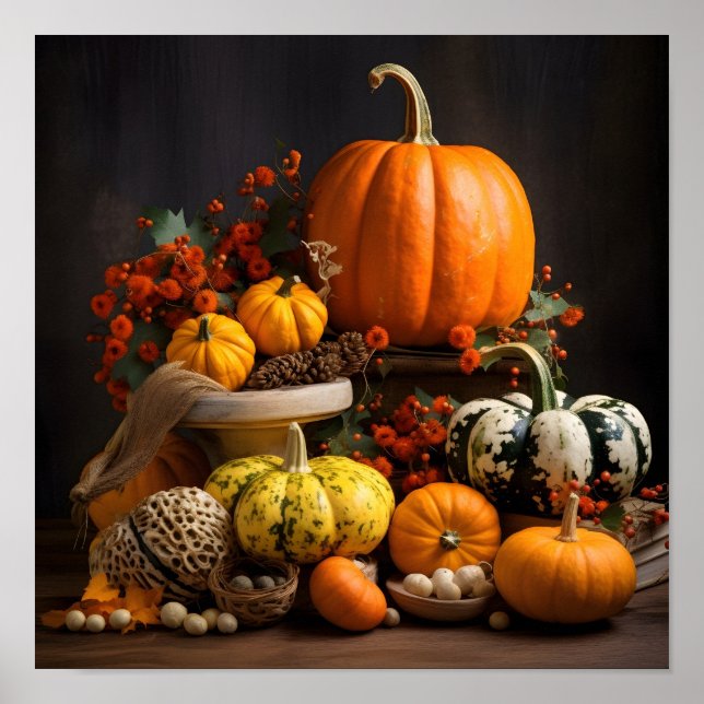 Pumpkin cornucopia digital print poster (Framsidan)