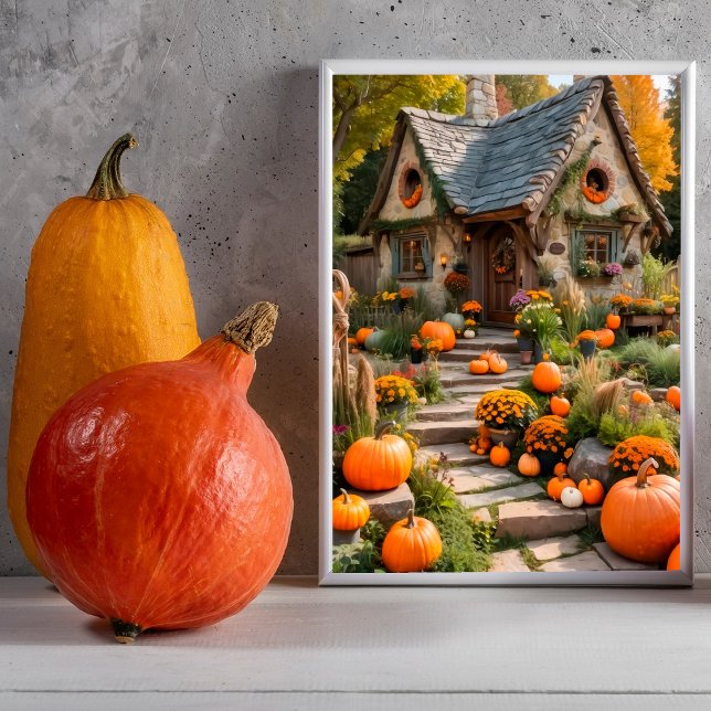 Pumpkin Cottage Autumn Halloween Wall Poster (Skapare uppladdad)