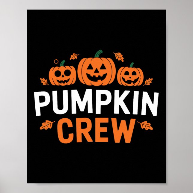 Pumpkin Crew Funny Matching Pumpkin Patch-familjen Poster (Framsidan)