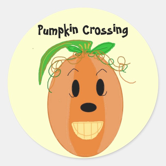 Pumpkin Crossing Runt Klistermärke (Framsida)