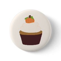 Pumpkin Cupcoa - Round Pin-up Badge