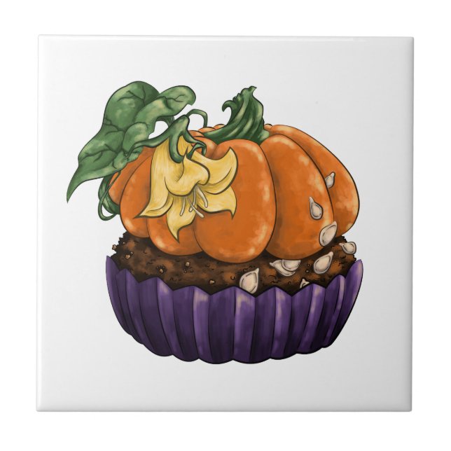 Pumpkin Cuptårta Kakelplatta (Framsidan)