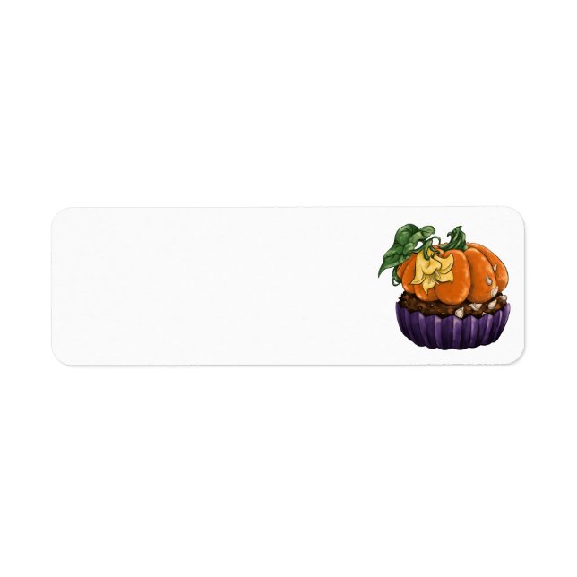 Pumpkin Cuptårta Returadress Etikett (Framsidan)
