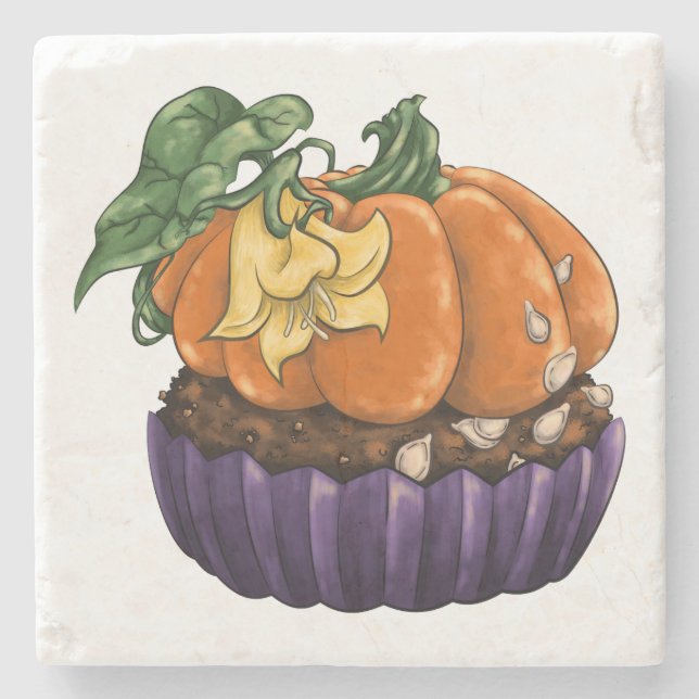 Pumpkin Cuptårta Stenunderlägg (Framsidan)