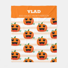 Pumpkin Cute Halloween Boo Basket Fleecefilt