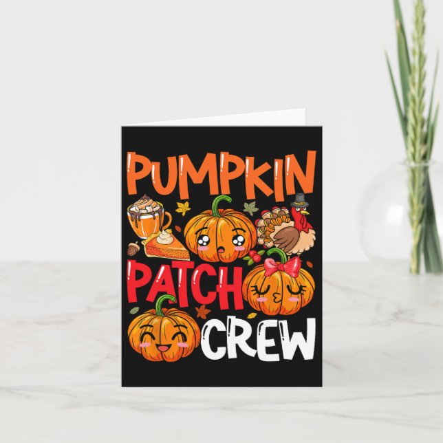Pumpkin Cute Patch Crew Thanksgiving Fall Turkey P Kort (Framsida)