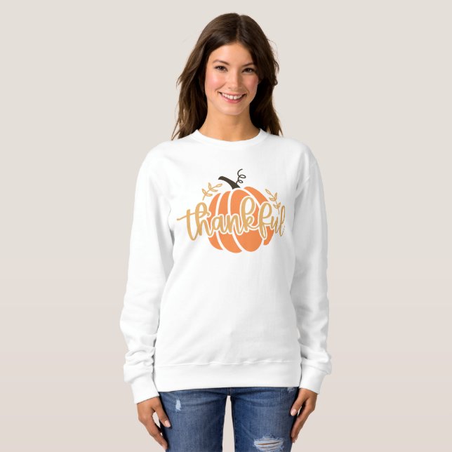 Pumpkin Cute Thankfull Autumn T Shirt (Hel framsida)