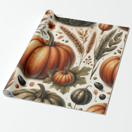 Pumpkin Cute Watercolor Fall & Autumn Thanksgiving Presentpapper