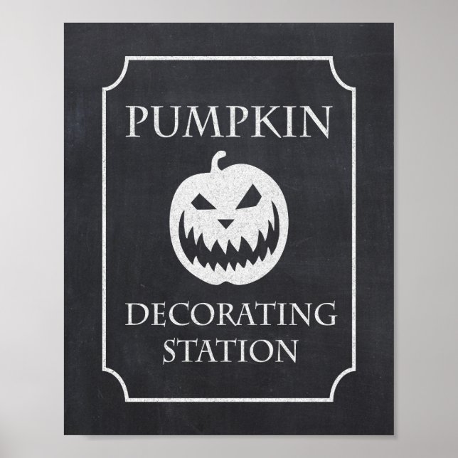 Pumpkin Decororation Station Halloween fest Sign Poster (Framsidan)