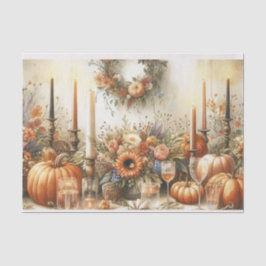 Pumpkin Decoupage för höstens Blommigt