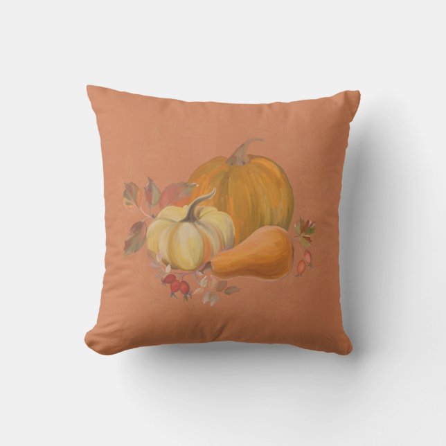Pumpkin Dekorativ kudde (i bränd orange) (Framsida)