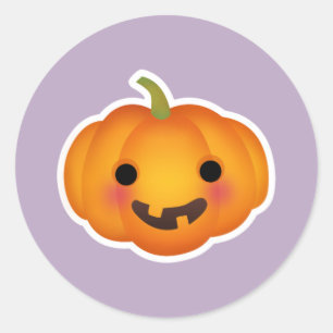 Pumpkin-design för Cute Halloween/Thanksgiving Runt Klistermärke