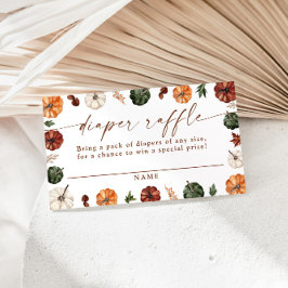 Pumpkin Diaper Raffle Card, Boho Fall Baby Shower Tilläggskort