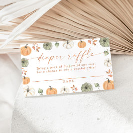 Pumpkin Diaper Raffle Card, Boho Fall Baby Shower Tilläggskort