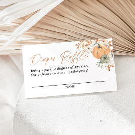 Pumpkin Diaper Raffle Card, Boho Fall Baby Shower Tilläggskort