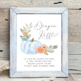Pumpkin Diaper Raffle Pojke Shower Poster
