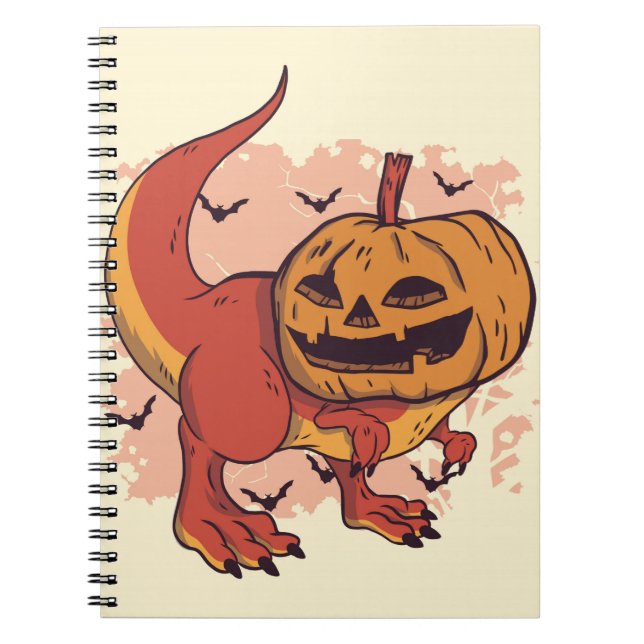 Pumpkin Dinosaur T-Rex Anteckningsbok (Framsidan)