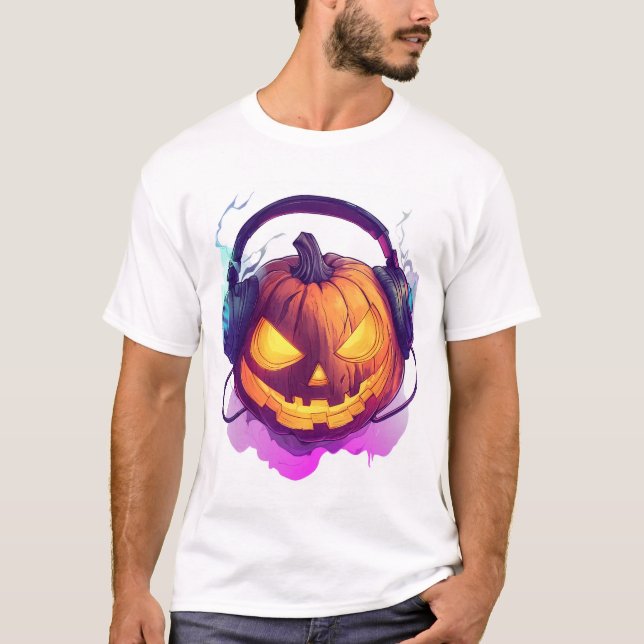 Pumpkin DJ Party T Shirt (Framsida)