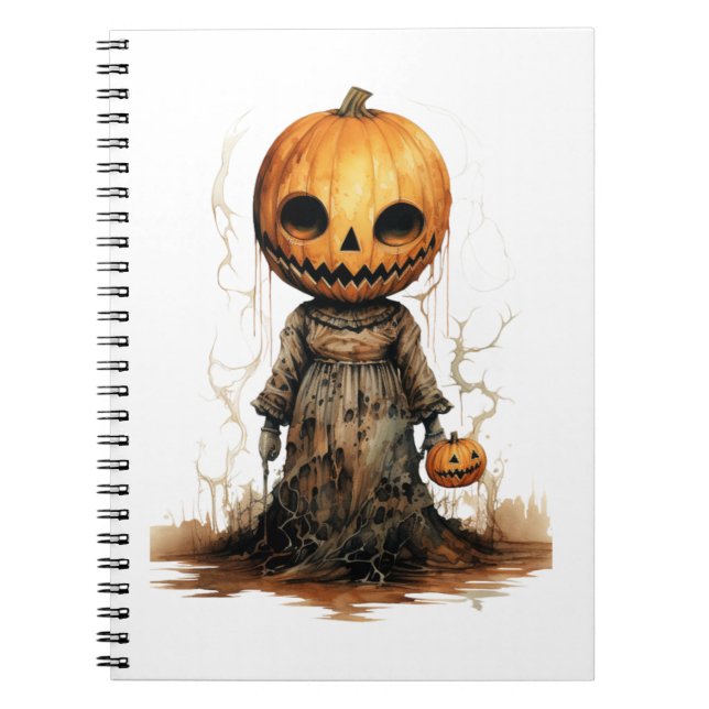 Pumpkin Doll Halloween Sticker Anteckningsbok (Framsidan)