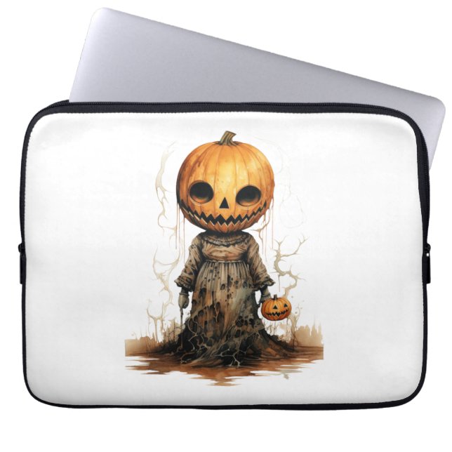 Pumpkin Doll Halloween Sticker Laptop Fodral (Framsidan)