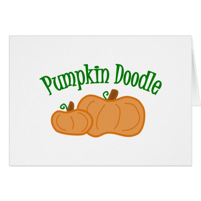 Pumpkin Doodle Hälsningskort (Framsidan Horizontal)