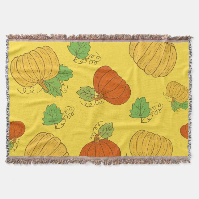 Pumpkin Doodle: Hand plockade utan sjöskydd Filt (Framsidan)