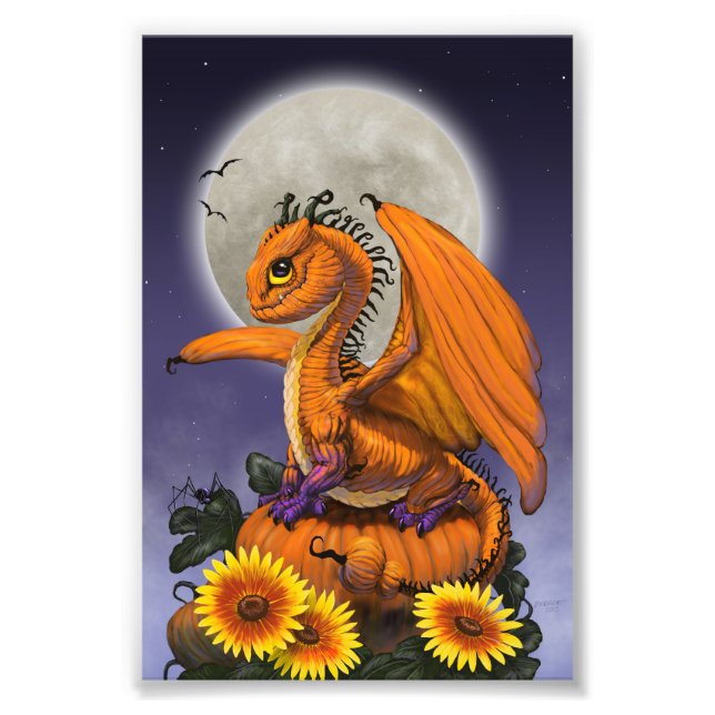 Pumpkin Dragon 4x6 Skriv ut Fototryck (Framsidan)