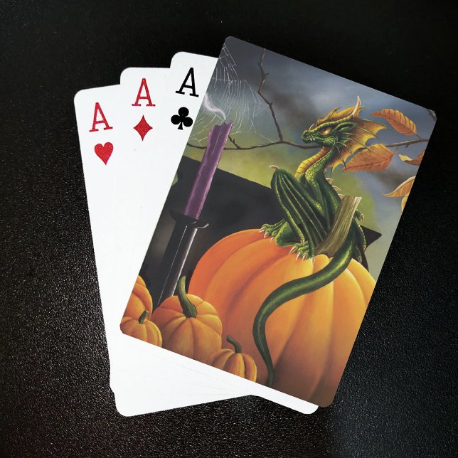 Pumpkin Dragon Cauldron Halloween Casinokort (Skapare uppladdad)