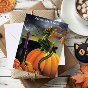 Pumpkin Dragon Cauldron Halloween Kort