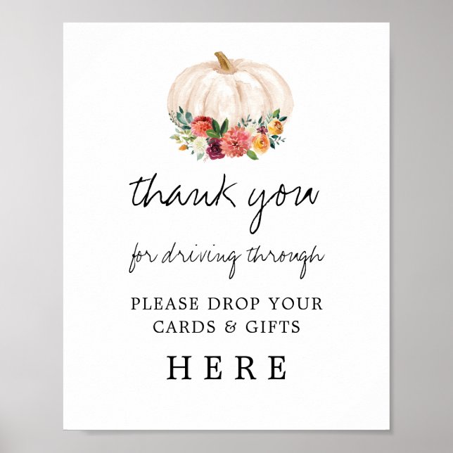 Pumpkin Drive by Baby Shower Card and Gifts Poster (Framsidan)