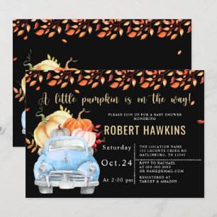 Pumpkin Drive by Fall Baby Shower Inbjudningar