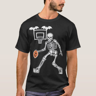Pumpkin Dunker, Skeleton Basketball t-shirt