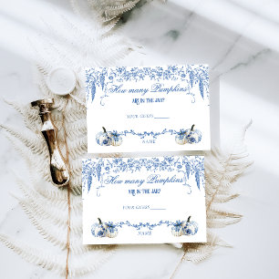 Pumpkin Dusty Blue Toile Blommigt Diaper Baby Show Tilläggskort