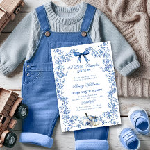 Pumpkin Dusty Blue Whimsical Blommigt Baby Shower