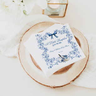 Pumpkin Dusty Blue Whimsical Blommigt Baby Shower Pappersservett