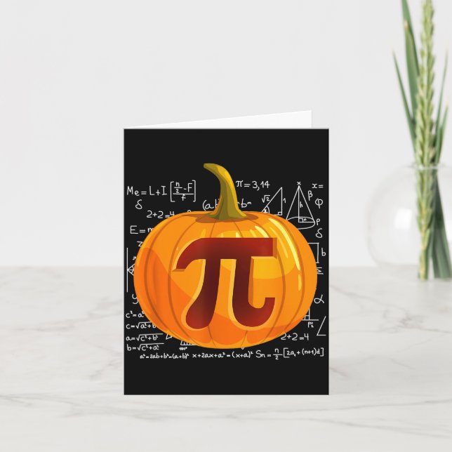 Pumpkin E Math Shirt Funny Halloween Thanksgiving  Kort (Framsida)