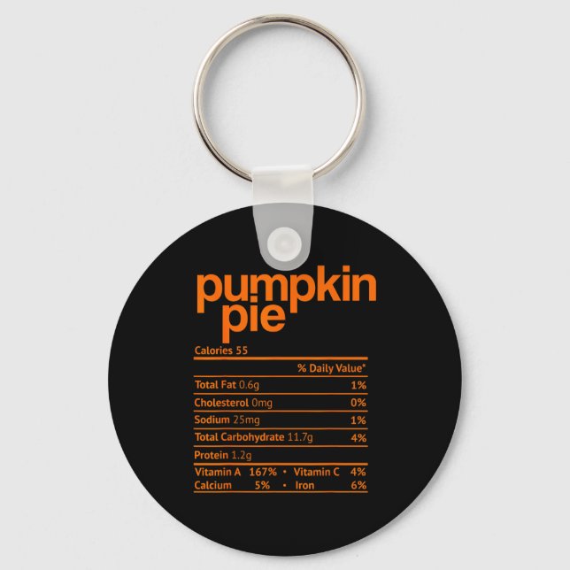 Pumpkin E Nutrition Fact Funny Thanksgiving Christ Nyckelring (Framsida)