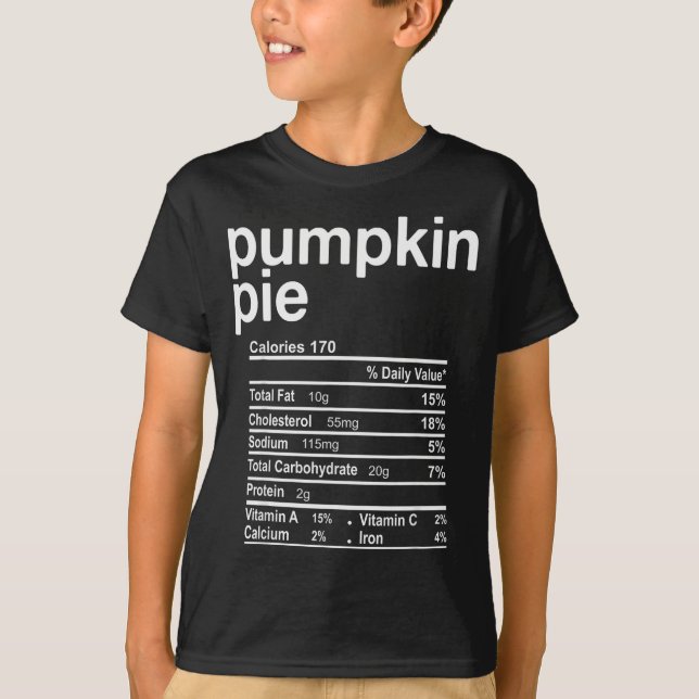 Pumpkin E Nutrition Facts Funny Thanksgiving Chris T Shirt (Framsida)