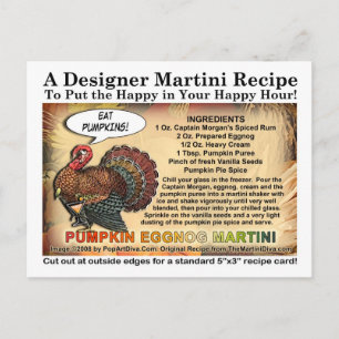 Pumpkin Eggnog Thanksgiving Martini Recept Card Helg Vykort